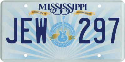 MS license plate JEW297