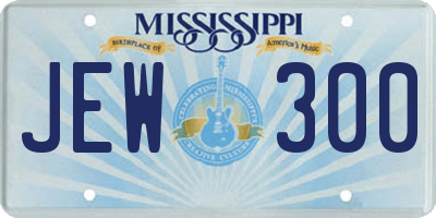 MS license plate JEW300