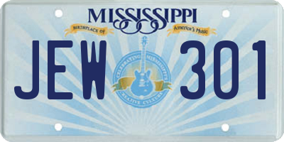 MS license plate JEW301