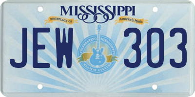 MS license plate JEW303