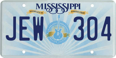 MS license plate JEW304
