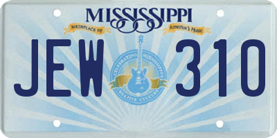 MS license plate JEW310