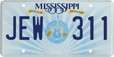 MS license plate JEW311