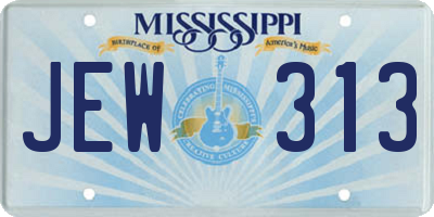 MS license plate JEW313