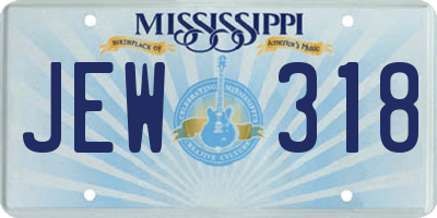 MS license plate JEW318