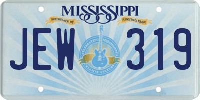 MS license plate JEW319