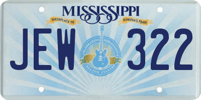 MS license plate JEW322