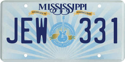 MS license plate JEW331