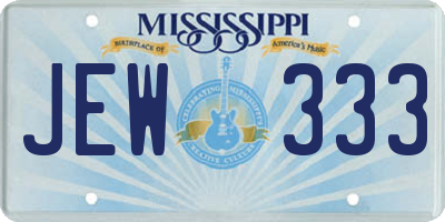 MS license plate JEW333
