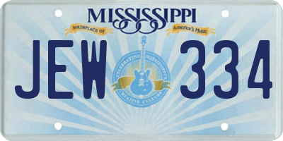 MS license plate JEW334