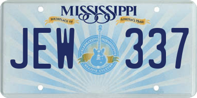 MS license plate JEW337