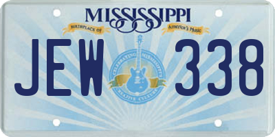 MS license plate JEW338
