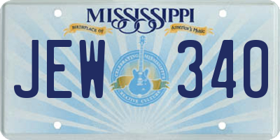 MS license plate JEW340