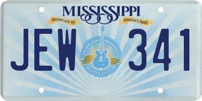 MS license plate JEW341