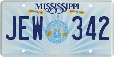 MS license plate JEW342