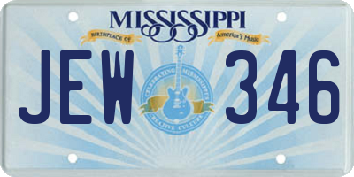 MS license plate JEW346
