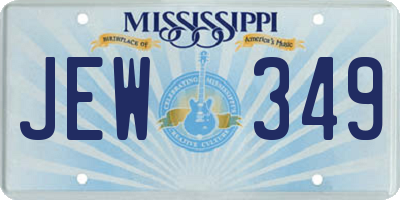 MS license plate JEW349