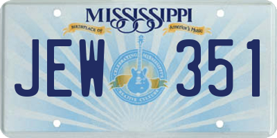 MS license plate JEW351