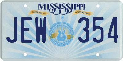 MS license plate JEW354
