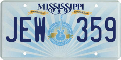MS license plate JEW359