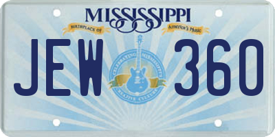 MS license plate JEW360
