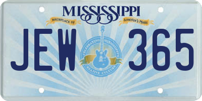 MS license plate JEW365