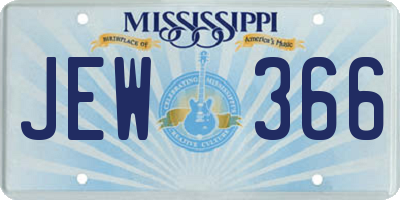MS license plate JEW366