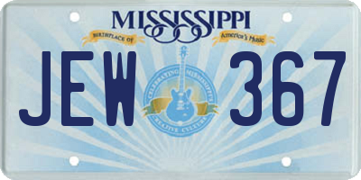 MS license plate JEW367