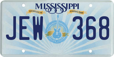 MS license plate JEW368