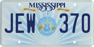 MS license plate JEW370