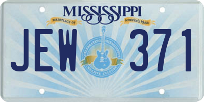 MS license plate JEW371