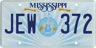 MS license plate JEW372