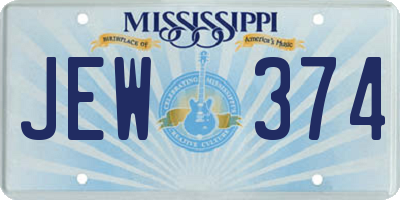 MS license plate JEW374
