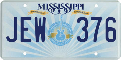MS license plate JEW376