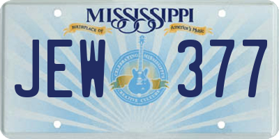 MS license plate JEW377