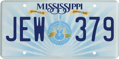 MS license plate JEW379