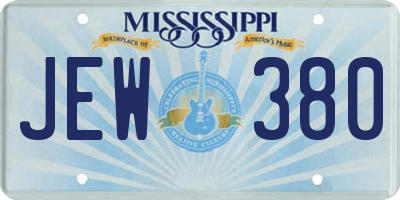 MS license plate JEW380