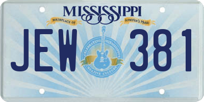 MS license plate JEW381
