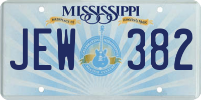 MS license plate JEW382