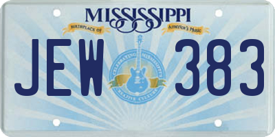 MS license plate JEW383
