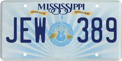 MS license plate JEW389