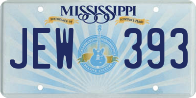MS license plate JEW393