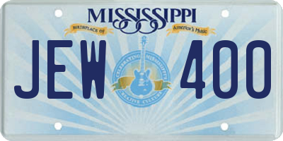 MS license plate JEW400