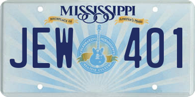 MS license plate JEW401