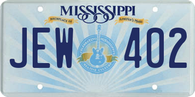 MS license plate JEW402