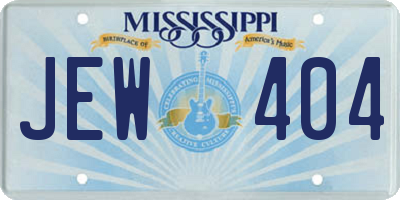 MS license plate JEW404
