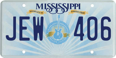 MS license plate JEW406