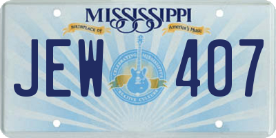MS license plate JEW407