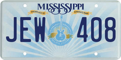 MS license plate JEW408