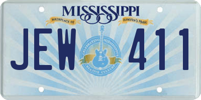 MS license plate JEW411